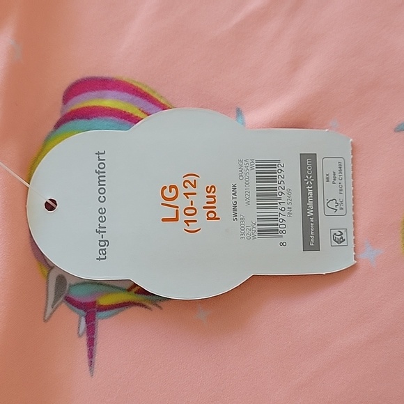 Wonder Nation Girls Plus, tank top, Size:L (10-12) Plus, Unicorn print, NWT - Picture 4 of 5